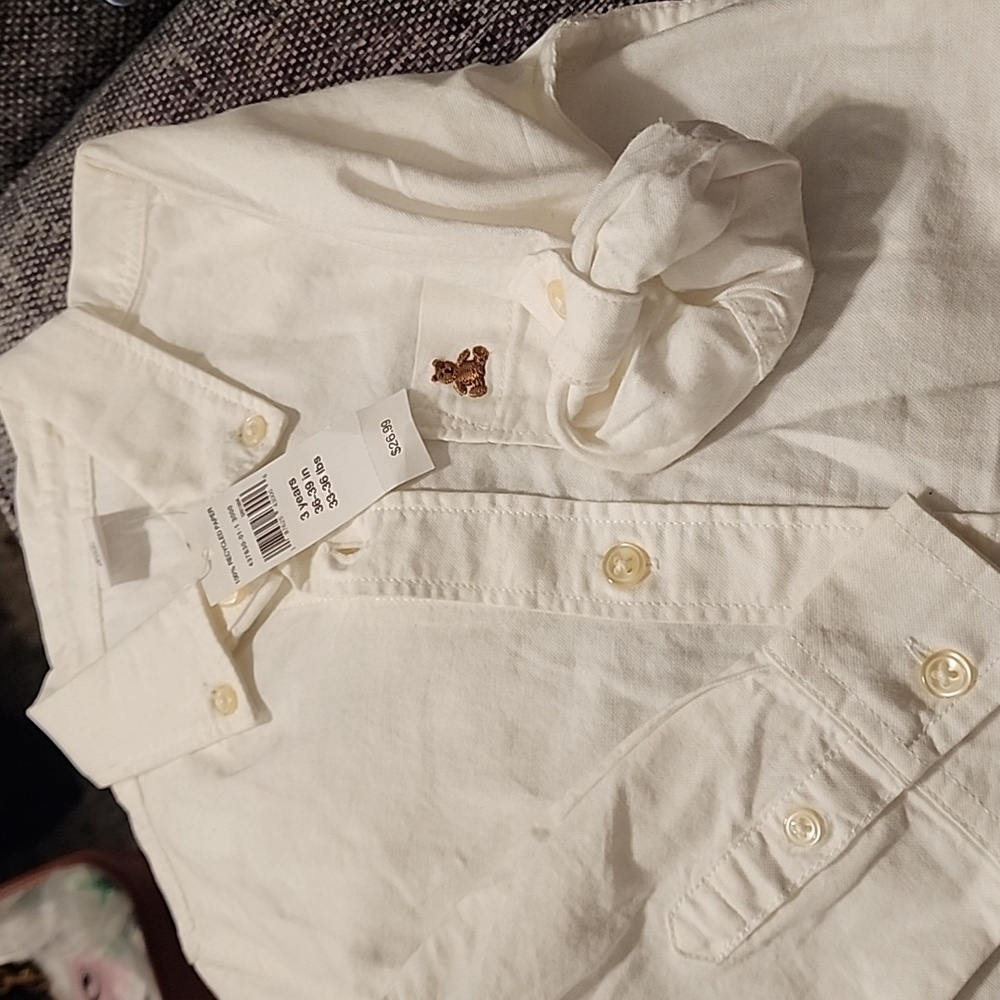 White Long Sleeve Dress Shirt- Gap